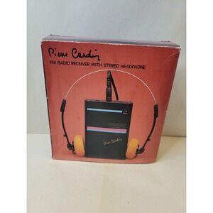 Vintage Pierre Cardin FM Radio Receiver Portable Black Retro 80s Hong Kong